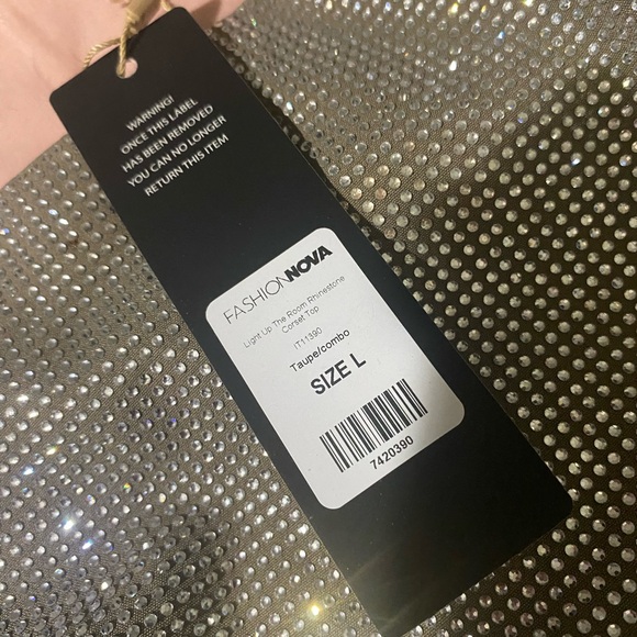 Fashion Nova sparkle rhinestone strapless top - Picture 7 of 10